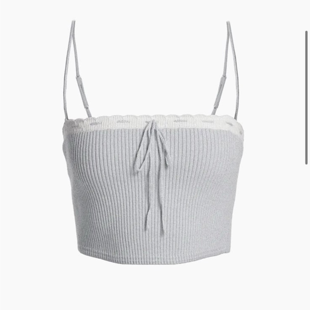 Guizio Cielo Rib-Knit Crop Top Large